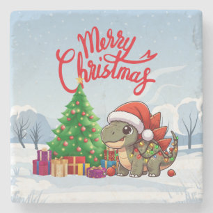 Niedlich/Whimsisches Weihnachtsstegosaurus Steinuntersetzer