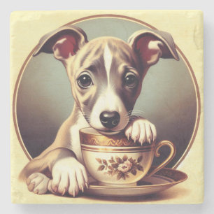 Niedlich Whippet Puppy Steinuntersetzer