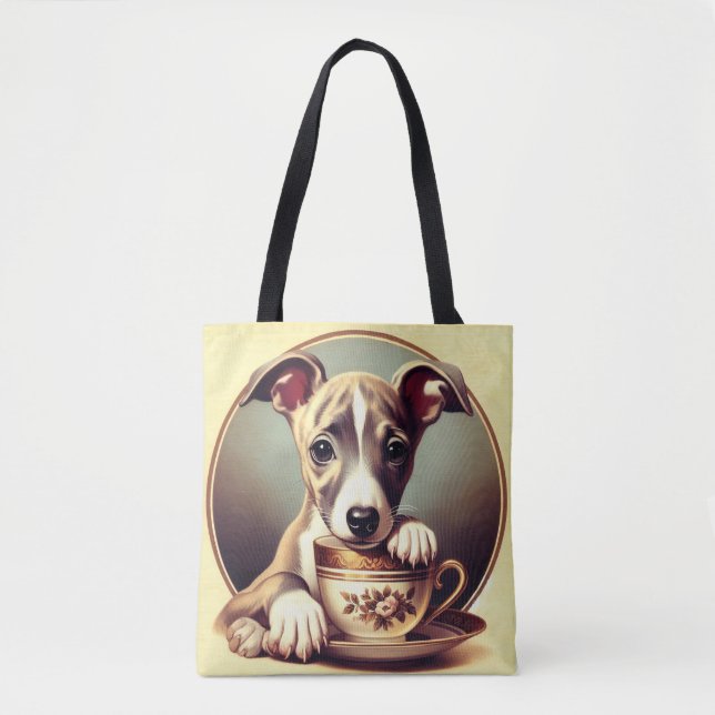 Niedlich Whippet Puppy Tasche (Vorderseite)
