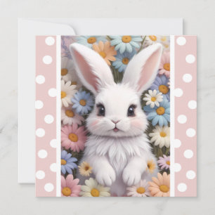 Niedlich White Bunny Pastel Daisy Blume
