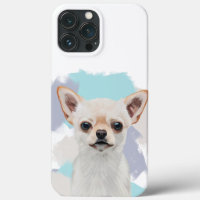 Niedlich White Chihuahua Abstrakt Blue