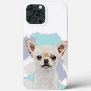 Niedlich White Chihuahua Abstrakt Blue Case-Mate iPhone Hülle