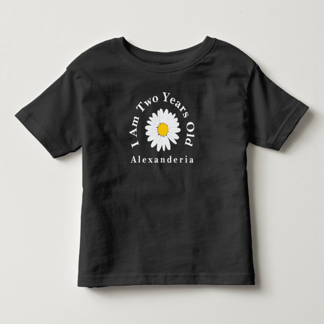 Niedlich White Daisy Blume hinzufügen Name, ich bi Kleinkind T-shirt (Vorderseite)