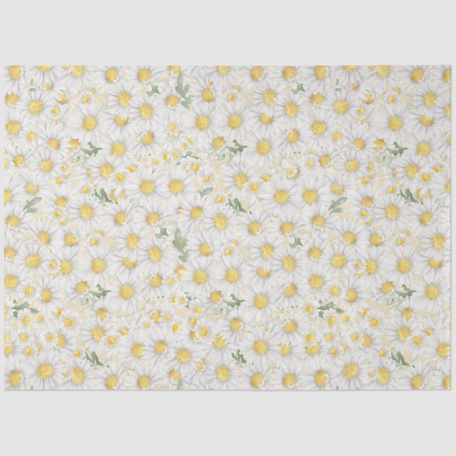 Niedlich White Daisy Blumendecoupage Seidenpapier (Vorderseite)