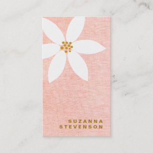 Niedlich White Daisy Pink Floral Visitenkarte