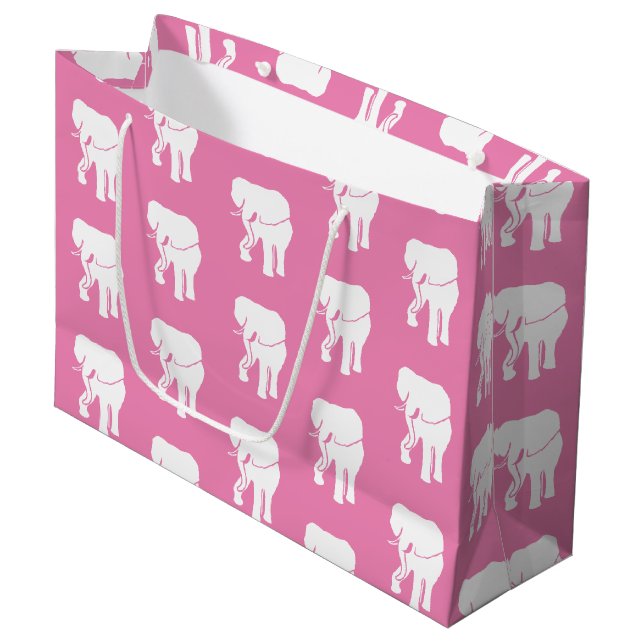 Niedlich White Elephant Geschenk Austausch Weihnac Große Geschenktüte (Vorderseite Schrägansicht)
