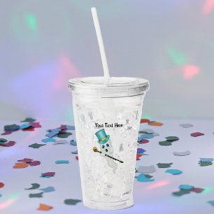 Niedlich White Extravagant Ghost Blue Top Hat Skul Acryltrinkbecher