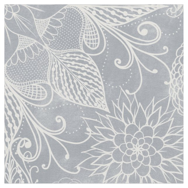 Niedlich White & Gray Dreamcatcher Feathers Mandal Stoff (Nahaufnahme)
