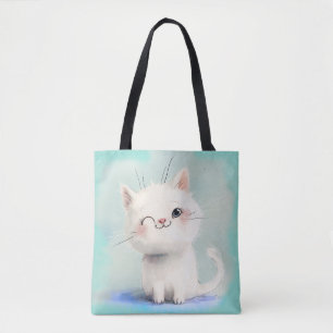 Niedlich White Kitten Tasche