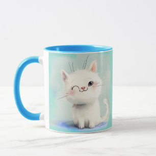 Niedlich White Kitten Tasse