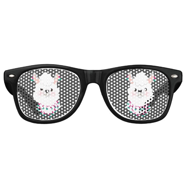 Niedlich White Llama Partybrille (Vorderseite)