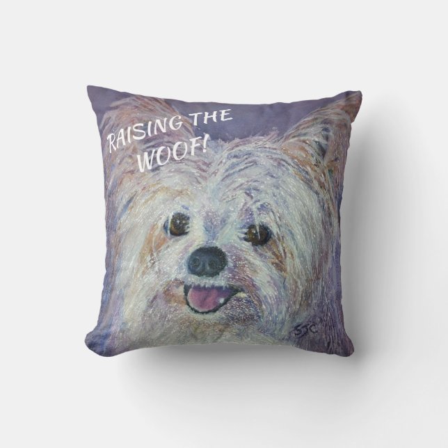 NIEDLICH WHITE YORKIE MIX KISSEN (Vorderseite)