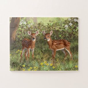 Niedlich Whitetail Deer Twin Fawns