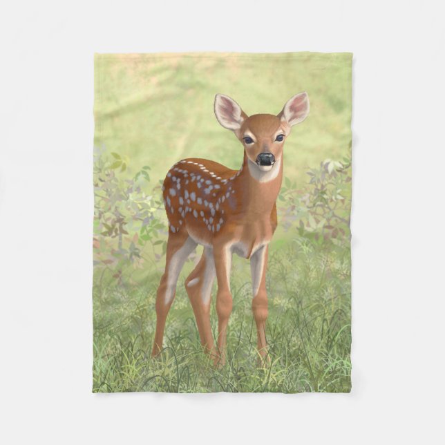 Niedlich Whitetail Fawn Fleecedecke (Vorderseite)