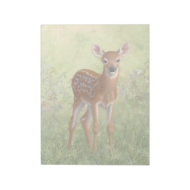 Niedlich Whitetail Fawn Notizblock (Rotiert)
