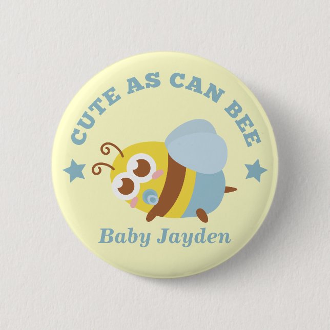 Niedlich, wie Biene kann, Baby-Junge Button (Vorderseite)