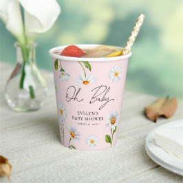 Niedlich Wild Daisy Oh Baby Girl Baby Shower Pappbecher