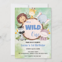 Niedlich Wild ein Dschungel Tier 1. Geburtstag Par