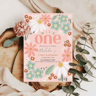 Niedlich Wild eine Wildblume Daisy Girls 1. Geburt Einladung