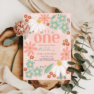 Niedlich Wild eine Wildblume Daisy Girls 1. Geburt Einladung