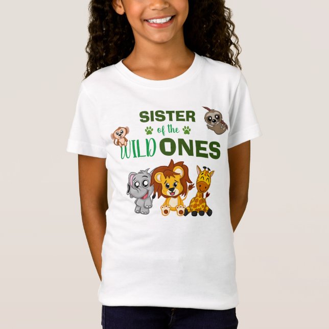 Niedlich Wild One Jungle Safari Animal Twins Schwe T-Shirt (Vorderseite)