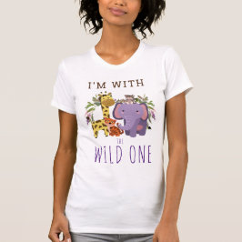 Niedlich Wild One Jungle Safari Eltern zum Geburts T-Shirt