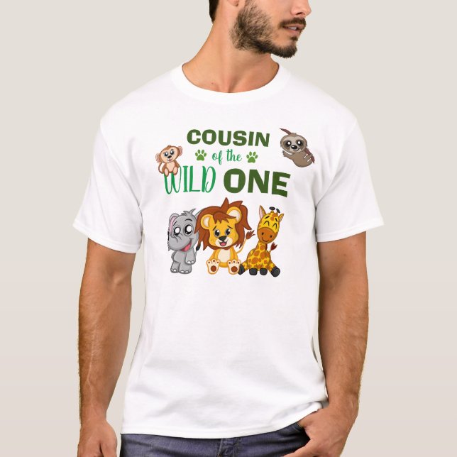 Niedlich Wild One Jungle Safari Tierpark Cousin T-Shirt (Vorderseite)
