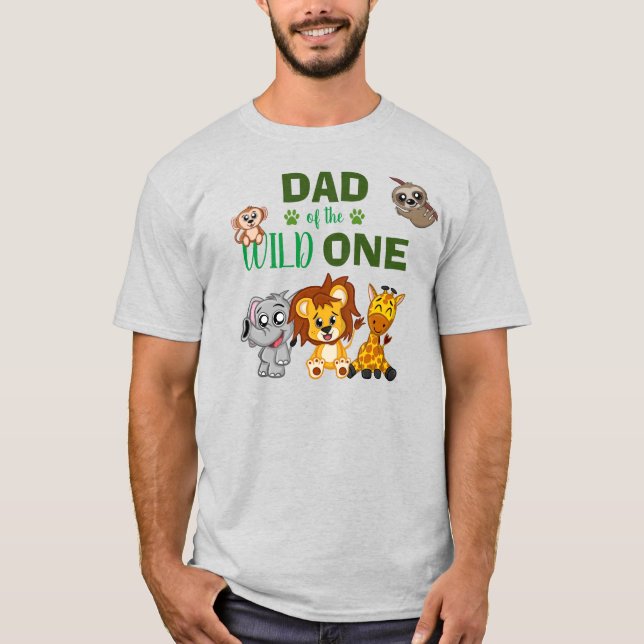 Niedlich Wild One Jungle Safari Zoo Tier-Vater T - T-Shirt (Vorderseite)