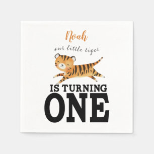 Niedlich Wild One Jungle Tiger 1. Geburtstag Einla Serviette