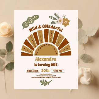 Niedlich Wild & Onederful 1. Geburtstag Einladung