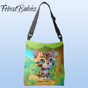 Niedlich Wildtiere Tiger Kids Safari Cartoon Grafi Tragetaschen Mit Langen Trägern