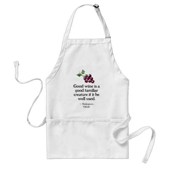 Niedlich Wine Shakespeare Zitat Boho Hand-Illustri Schürze (Vorne)
