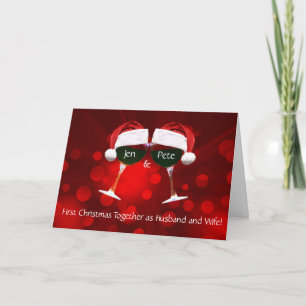 Niedlich Wine Themed Erstes Weihnachtsfest Verheir Karte