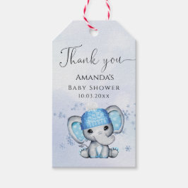 Niedlich Winter Elephant Baby Dusche Danke, dass S Geschenkanhänger
