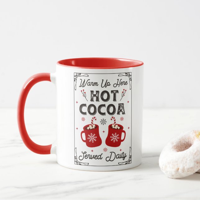 Niedlich Winter Hot Chocolate Frohe Weihnachtsfeie Tasse (Mit Donut)