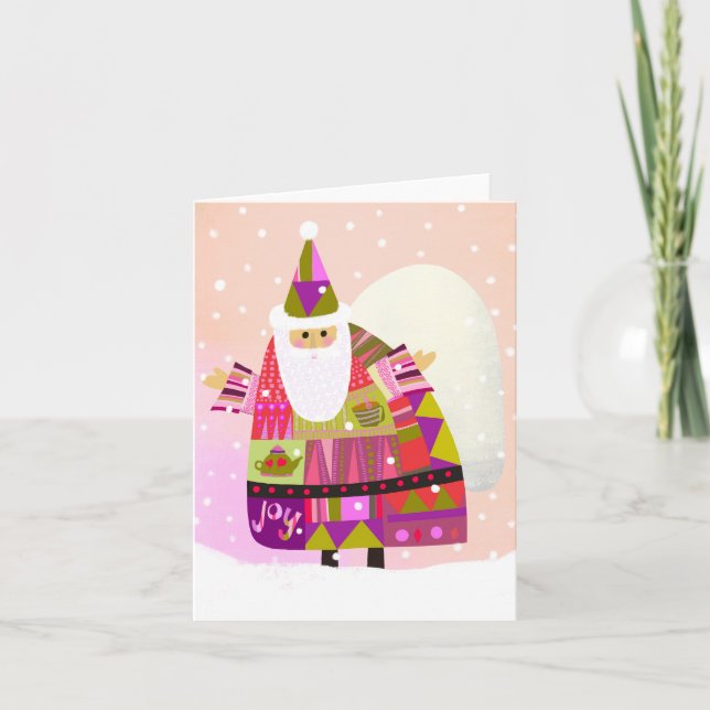 Niedlich Winter Santa BLANK Grußkarte Dankeskarte (Vorderseite)