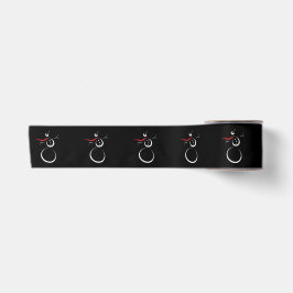 Niedlich Winter Snowman Black Satinband