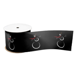Niedlich Winter Snowman Black Satinband