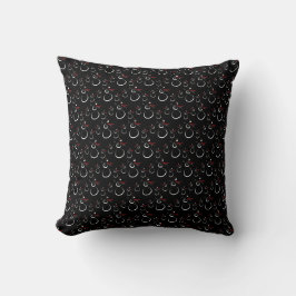 Niedlich Winter Snowman Pattern Schwarz Kissen