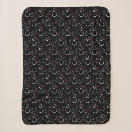 Niedlich Winter Snowman Pattern Schwarz Sherpadecke