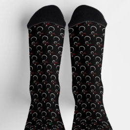 Niedlich Winter Snowman Pattern Schwarz Socken