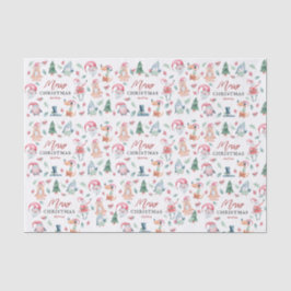 Niedlich Winter Wasserfarbe Frohe Weihnachten Seidenpapier