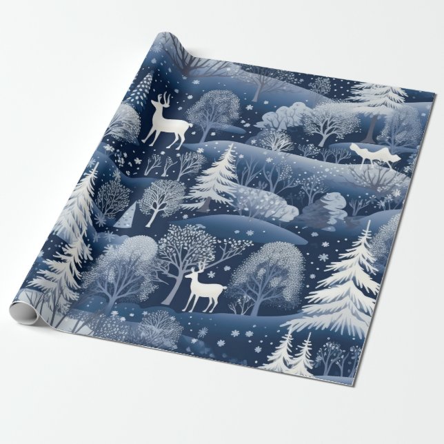Niedlich Winter Wonderland Geschenkpapier (Ungerollt)