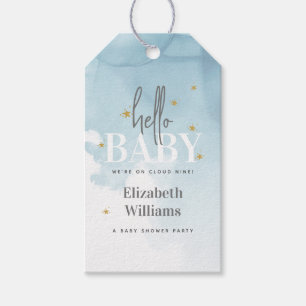 Niedlich Wir sind auf Cloud 9 Hello Baby Shower Geschenkanhänger