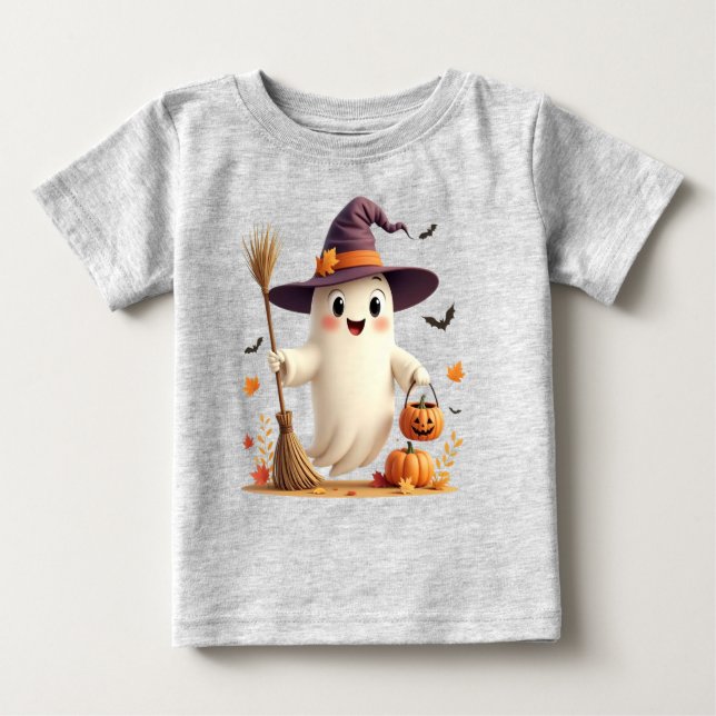 Niedlich Witchy Ghost Halloween Kleinkind T - Shir Baby T-shirt (Vorderseite)
