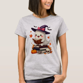 Niedlich Witz Ghost Reading Book Halloween T-Shirt