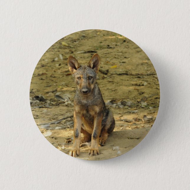 Niedlich Wolf Cub Button (Vorderseite)