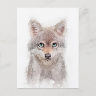 Niedlich Wolf Cub Portrait Postkarte