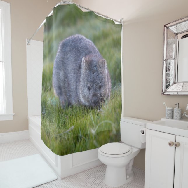 Niedlich Wombat Wildlife Animal Australia Green Duschvorhang (Beispiel)