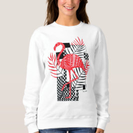 Niedlich Women's Red Flamingo Print Sweatshirt